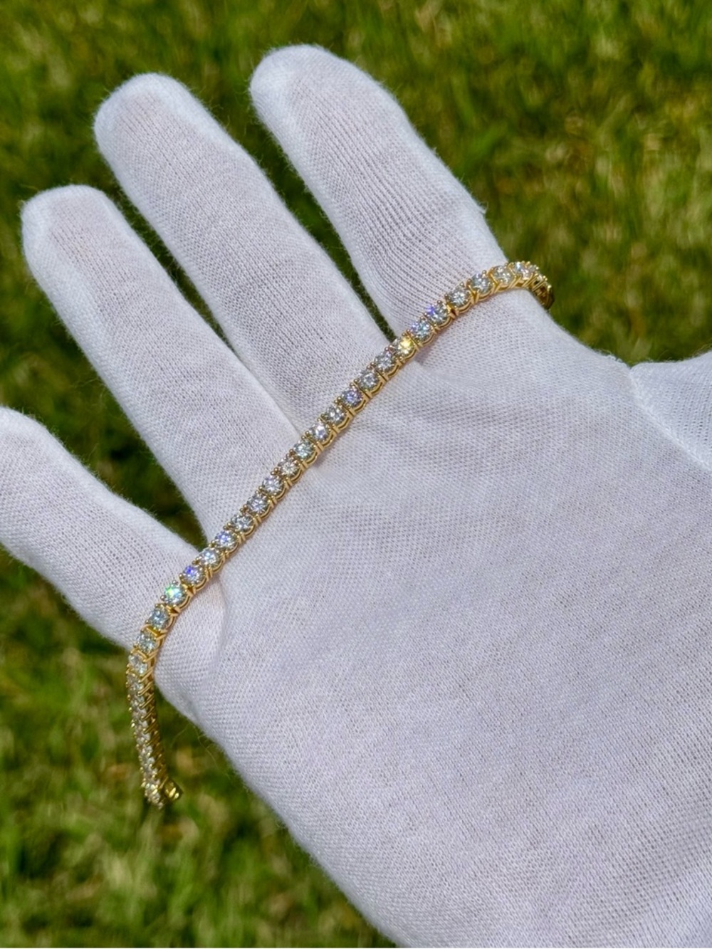 18K Gold Plated, 11.7CTW Moissanite Tennis Bracelet